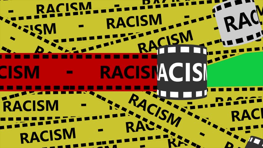 Seamless Loop Racism Text Social Issue Film Background with Green Screen