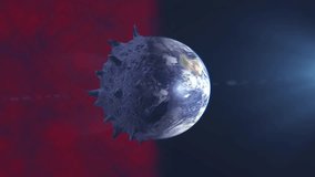 Spiked Earth Planet Global Virus Crisis Loop Background with Rotating Earth Animation - Powered by Shutterstock - Get 15% off with code: PIKWIZARD15