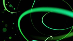 Swirling green neon light lines on black background with glowing rings - Powered by Shutterstock - Get 15% off with code: PIKWIZARD15