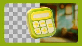3D Animation Calculator in Cute Cartoon Style, with Transparent Background, perfect for mathematics, office, and finance design projects - Powered by Shutterstock - Get 15% off with code: PIKWIZARD15