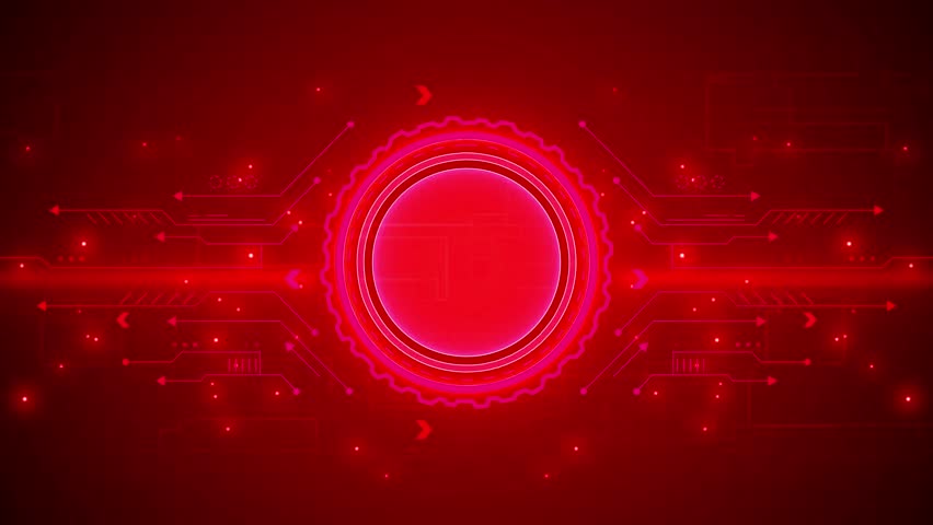 Glowing Microphone Icon on Red Digital Circuit Board Background with Data Streams audio sound - Powered by Shutterstock - Get 15% off with code: PIKWIZARD15