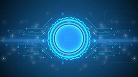 Futuristic AI Chip Icon with Glowing Circuitry and Data Streams on a Blue Digital Background artificial intelligence - Powered by Shutterstock - Get 15% off with code: PIKWIZARD15