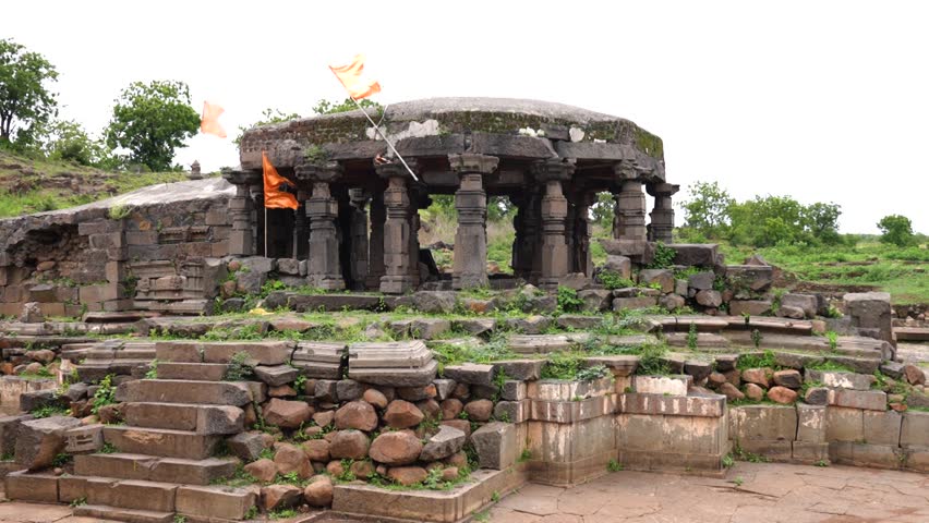 16th century old shiva temple in Mumbai, Maharastra. Bara khambi Temple.