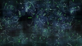 Digital Floating Numbers In Dark Blue Abstract Tech Background. Floating green and white numbers drift across a dark blue, abstract backdrop, evoking data streams, analytics, and digital mystery - Powered by Shutterstock - Get 15% off with code: PIKWIZARD15