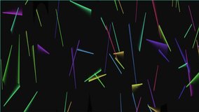 Abstract falling neon glow sticks chaos dark background. - Powered by Shutterstock - Get 15% off with code: PIKWIZARD15