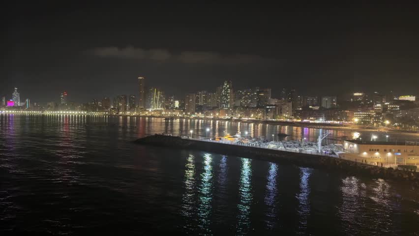 Benidorm Levante beach Costa Blanca at night view Spain Spanish coastal town
