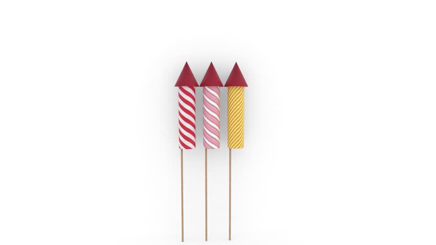 crackers rocket flying animation.3d and computer rendering animation video with 4k resolution.