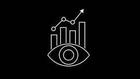 Minimal data insights icon animation with an eye and bar chart, symbolizing analytics, data visualization, market insight, business intelligence, and performance tracking. - Powered by Shutterstock - Get 15% off with code: PIKWIZARD15