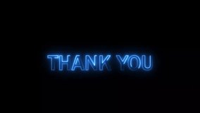 Thank You Neon text animation. Neon texture icon 4k video, on black background. - Powered by Shutterstock - Get 15% off with code: PIKWIZARD15