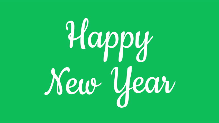 happy new year handwritten lettering text calligraphy animation green screen video footage