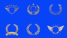 Premium collection of shiny gold laurel frames includes traditional victory wreaths, modern minimalist outlines, and decorative floral designs perfect for branding, competitions, diplomas - Powered by Shutterstock - Get 15% off with code: PIKWIZARD15