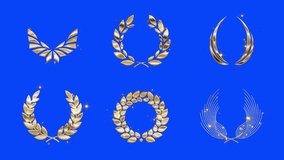 Premium collection of shiny gold laurel frames includes traditional victory wreaths, modern minimalist outlines, and decorative floral designs perfect for branding, competitions, diplomas - Powered by Shutterstock - Get 15% off with code: PIKWIZARD15