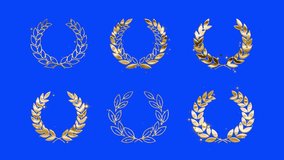 Premium collection of shiny gold laurel frames includes traditional victory wreaths, modern minimalist outlines, and decorative floral designs perfect for branding, competitions, diplomas - Powered by Shutterstock - Get 15% off with code: PIKWIZARD15