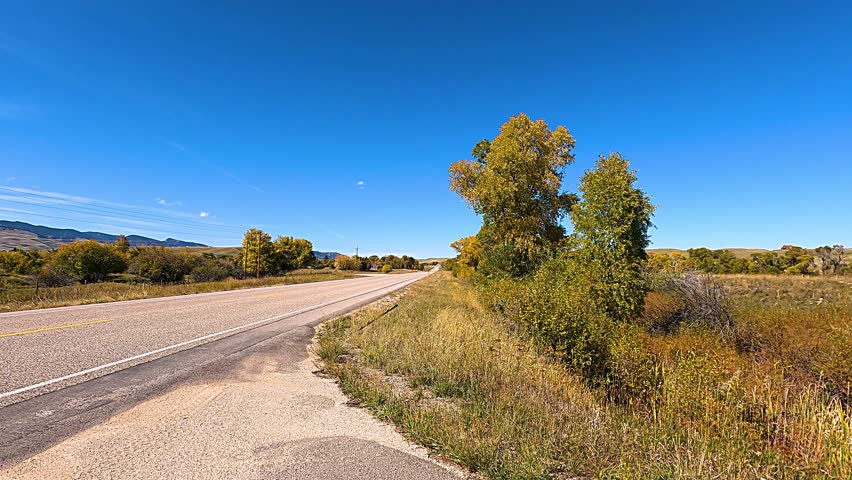Entering onto a road in rural Wyoming