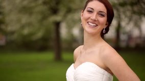 Beautiful and happy bride on her wedding day
