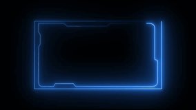 Neon glowing hud Virtual Interface, Reality Technology View Display.Abstract technology Hud frame background. Computer interface Hud motion texture. futuristic pattern for modern . 4k motion video. - Powered by Shutterstock - Get 15% off with code: PIKWIZARD15