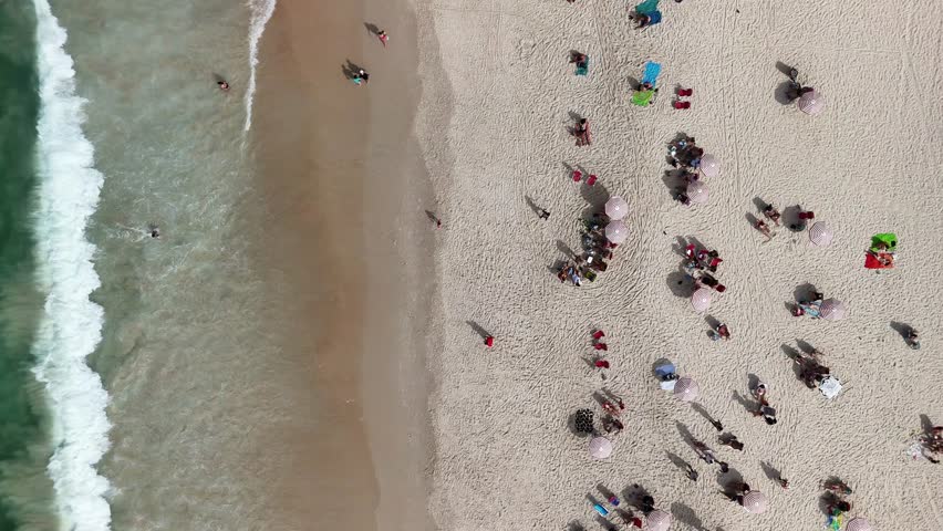 Aerial view of Copacabana Beach in Rio de Janeiro, Brazil