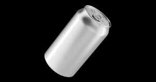 Blank aluminum beverage can rotation animation seamlessly loopable. 3D rendering isolated on transparent background - Powered by Shutterstock - Get 15% off with code: PIKWIZARD15