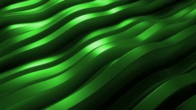Smooth glossy green ribbons undulate in a seamless animated wave, creating a modern, elegant looping background for digital projects. 3d loop animation 4k - Powered by Shutterstock - Get 15% off with code: PIKWIZARD15