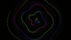Abstract animation of colorful rainbow particle streaks spinning in a spiral vortex, seamless loop on a black background. - Powered by Shutterstock - Get 15% off with code: PIKWIZARD15