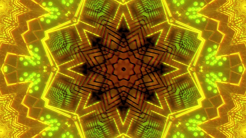 Bright Gold Abstract Star Mandala - Energy Flow Visualizer