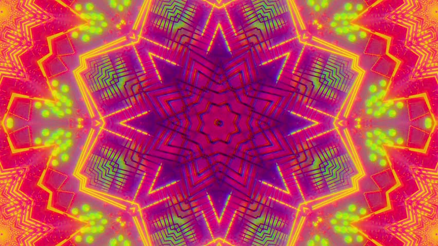 Intense Red and Yellow Neon Kaleidoscope - Hyper Dynamic Visualizer