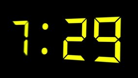 4K Digital Alarm at 7:30 Futuristic Design, Seamless loop for presentation yellow color alarm clock ,digital countdown timer animation ,interface 12 hours clock dial loop ,Time concept, - Powered by Shutterstock - Get 15% off with code: PIKWIZARD15