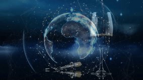 Holographic globe appearing rotating eastward, showing data, aurora mist, mic, glass shifting. Orb, world, network, readouts, visualization, neon, futuristic - Powered by Shutterstock - Get 15% off with code: PIKWIZARD15