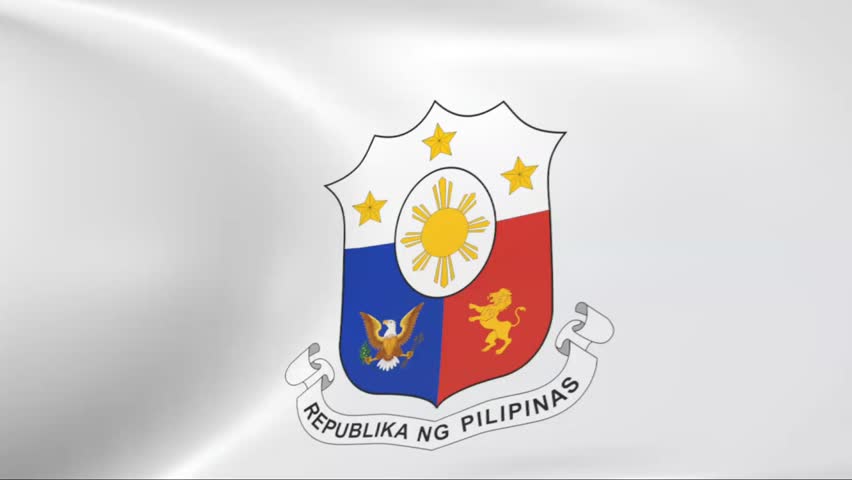 coat of arms of the Philippines, animated background