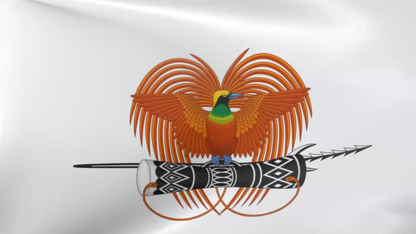 national emblem of Papua new Guinea, emblem animation background