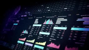 Futuristic financial trading dashboard motion background with glowing charts, analytics interface, stock market graphs, and real-time fintech data visualization design - Powered by Shutterstock - Get 15% off with code: PIKWIZARD15