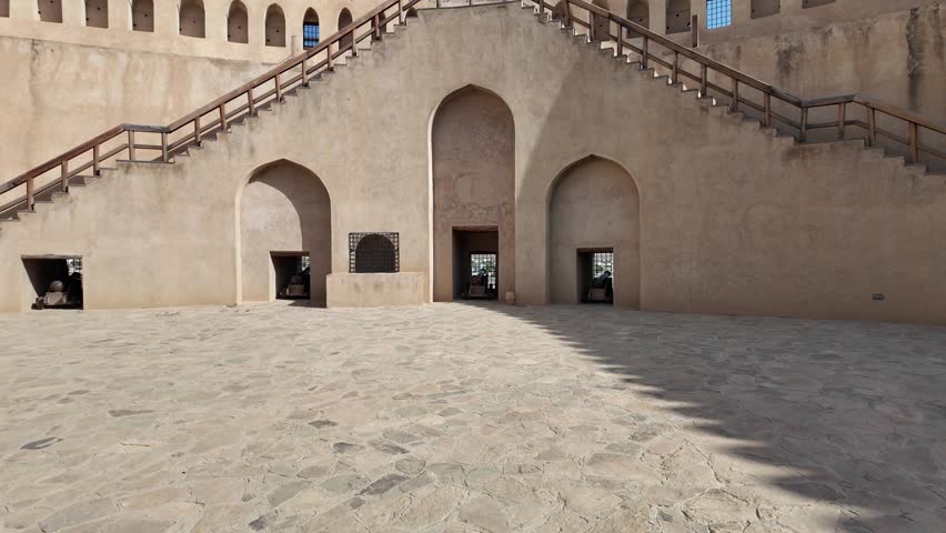 Nizwa Fort is a historic 17th-century Omani fortress known for its massive circular tower in Oman
