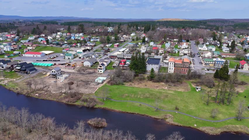 Aerial view of Blackwater River running through, Davis, West Virginia, USA