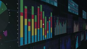 Animation of shopping cart icons connecting over digital financial graphs in school. Finance, technology, e-commerce, education, connection - Powered by Shutterstock - Get 15% off with code: PIKWIZARD15