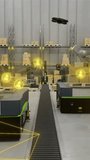 Robotic arms and automated vehicles in warehouse with network connections animation. Automation, robotics, technology, logistics, transportation, connectivity - Powered by Shutterstock - Get 15% off with code: PIKWIZARD15