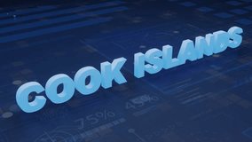 Cook Islands Map Futuristic Digital Background. A dynamic animation of Cook Islands map with glowing text and futuristic UI elements. Ideal for local business, news, and tech. - Powered by Shutterstock - Get 15% off with code: PIKWIZARD15