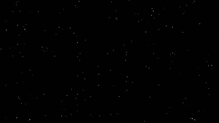 Peaceful overlay of gentle, sparse snow particles falling slowly against an isolated black background. For calm and minimal winter scenes