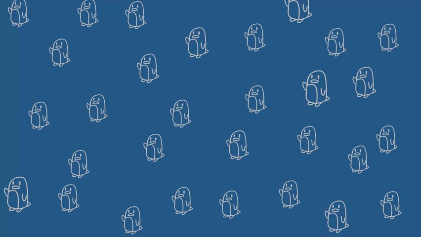 cute pinguin pattern background animation