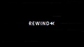 VHS Rewind Tape with Static Noise and Glitch Effect Old Damaged Vintage Video Playback Animation. Old film. 4k animated video. Alpha Channel - Powered by Shutterstock - Get 15% off with code: PIKWIZARD15
