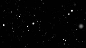 Diagonal Falling Snowflakes, Seamless Loop Snow Flying slowly, Beautiful Detailed Snowfall on Black Background, 4K Light Snow Animation Random Size Flying Particles with Depth of Field and Camera Blur - Powered by Shutterstock - Get 15% off with code: PIKWIZARD15