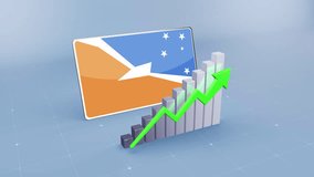 Tierra del Fuego Province Argentina Flag with Upward Trend Bar Chart and Green Arrow - Powered by Shutterstock - Get 15% off with code: PIKWIZARD15