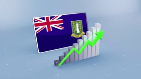 Virgin Islands UK Flag with Upward Trend Bar Chart and Green Arrow - Powered by Shutterstock - Get 15% off with code: PIKWIZARD15