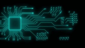 Cyan glowing circuit board with 5G text on central processor and data pathways on black background motherboard - Powered by Shutterstock - Get 15% off with code: PIKWIZARD15