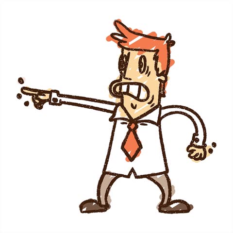 Simple looping animated Stressed Man Chalk Drawing