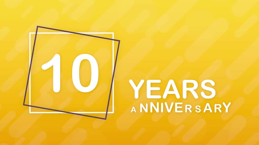 Luxurious 10 years anniversary emblem with golden typography and laurel wreath, celebrating a decade of excellence, success, and achievement. Perfect for corporate milestones and festive events.