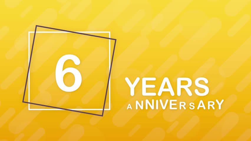 Elegant 6 years anniversary emblem with golden typography and laurel wreath, representing dedication, success, and growth. Perfect for company milestones, events, and celebration branding.