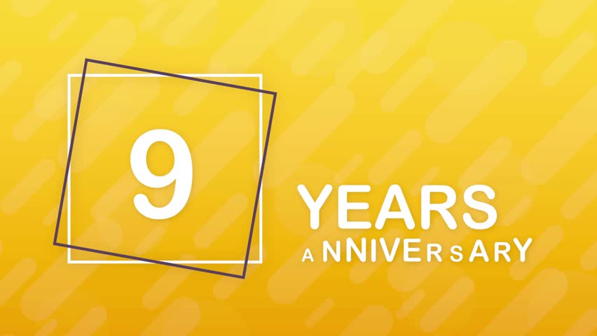 Luxurious 9 years anniversary emblem with golden typography and laurel wreath, representing success, growth, and long-term achievement. Perfect for business milestones and elegant celebrations.
