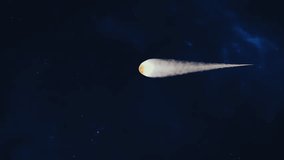 A mesmerizing 3D animation of a comet gliding through deep space with a faint glowing tail, surrounded by stars and cosmic dust. Perfect for astronomy, sci-fi, and space exploration themes. - Powered by Shutterstock - Get 15% off with code: PIKWIZARD15