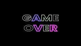 Game over text outline animation on black screen - Powered by Shutterstock - Get 15% off with code: PIKWIZARD15