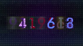 Abstract Digital Glitch Multicolored Numbers Countdown. Vibrant, layered digits glow over a dark dotted background, creating a dynamic abstract composition. Perfect for technology, data and countdowns - Powered by Shutterstock - Get 15% off with code: PIKWIZARD15
